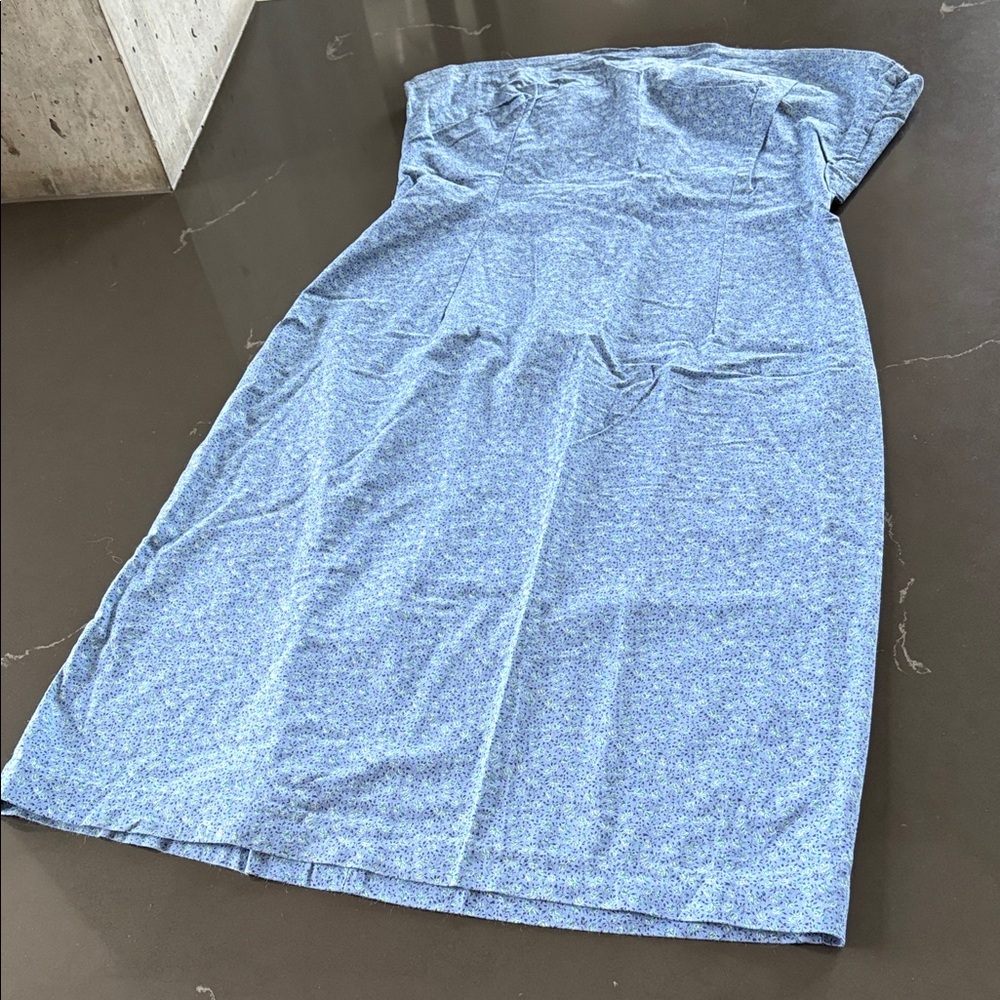 Blue & Green Floral Pattern Strapless Dress by Blue Asphalt